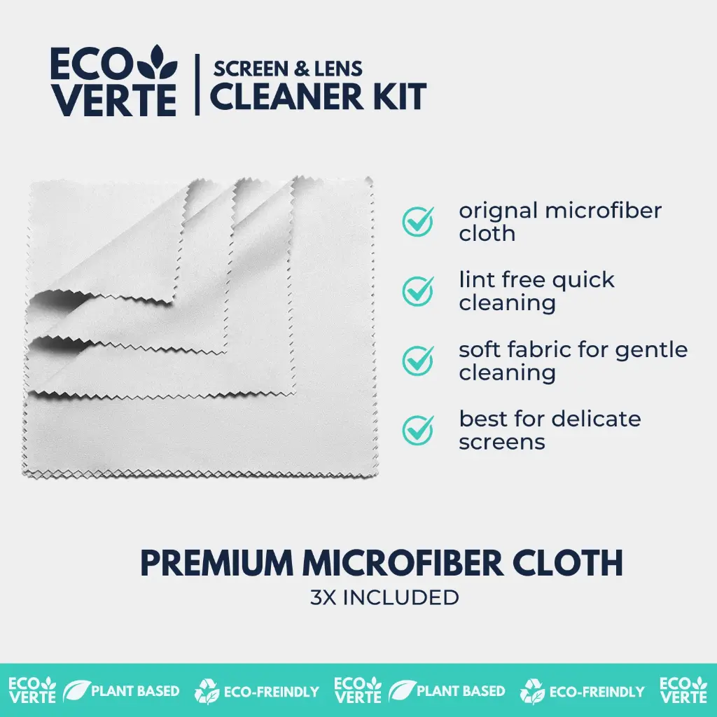 EcoVerte Screen Cleaner Spray and Microfiber cleaning cloth.webp